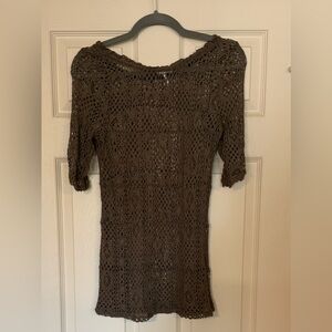 Free People intimately Elegant Olive Crochet Women's Top